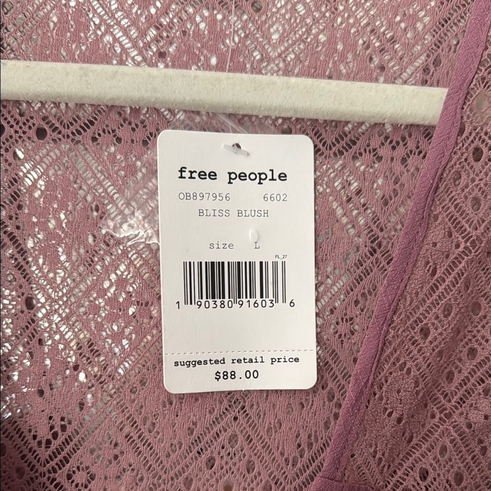 Free people NEW Lace Sleeve Button-Down Dress in Mauve - Picture 2 of 4